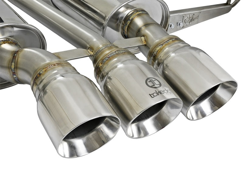 aFe Takeda 3in 304 SS Cat-Back Exhaust w/ Tri-Polished Tips 17-18 Honda Civic Type R L4 2.0L (t) - Burkken Auto Parts