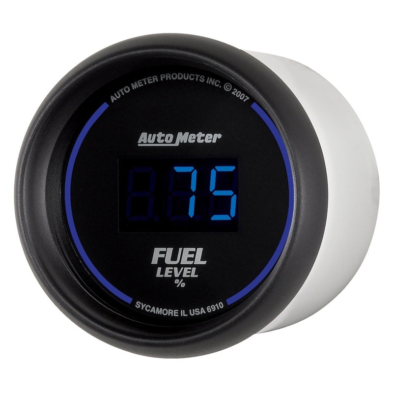 Autometer Cobalt Digital 52.4mm Black Programmable Empty-Full Range Fuel Level Gauge - Burkken Auto Parts