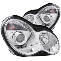 ANZO 2001-2007 Mercedes Benz C Class W203 Projector Headlights Chrome - Burkken Auto Parts