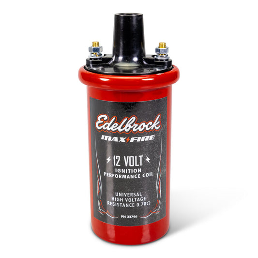 Edelbrock Ignition Coil - Electric Oil Filled - .70 PR Red w/ Black Top - Burkken Auto Parts