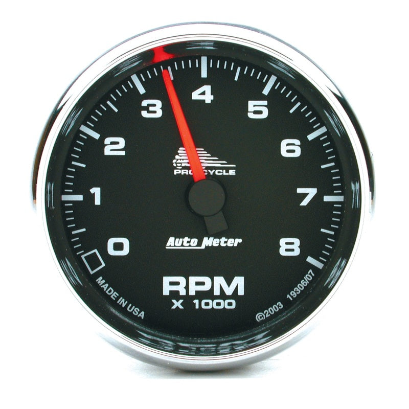 Autometer Pro-Cycle Gauge Tach 2 5/8in 8K Rpm 2&4 Cylinder Black - Burkken Auto Parts