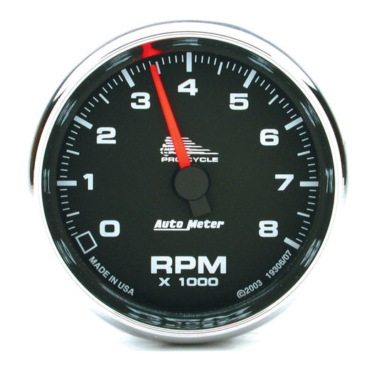 Autometer Pro-Cycle Gauge Tach 2 5/8in 8K Rpm 2&4 Cylinder Black - Burkken Auto Parts