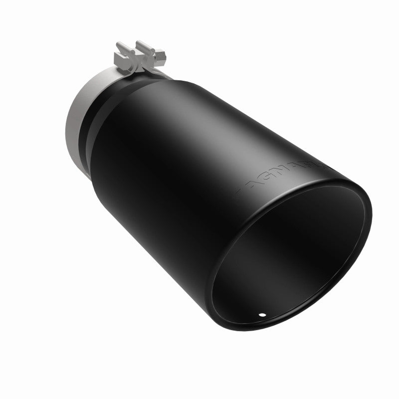 MagnaFlow Tip Stainless Black Coated Single Wall Round Single Outlet 6in Dia 5in Inlet 13in L - Burkken Auto Parts
