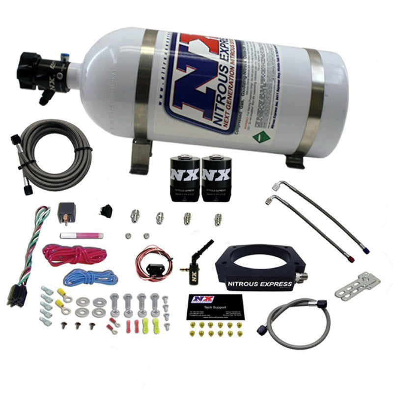 Nitrous Express 2014+ GM 6.2L Truck Nitrous Plate Kit (35-300HP) w/10lb Bottle - Burkken Auto Parts