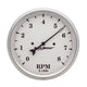 Autometer 5 inch 8000rpm In-Dash Old Tyme Tachometer - White - Burkken Auto Parts