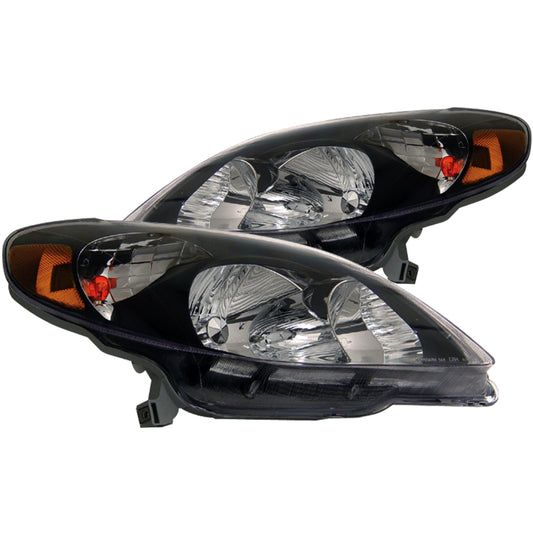 ANZO 2003-2008 Toyota Matrix Crystal Headlights Black - Burkken Auto Parts