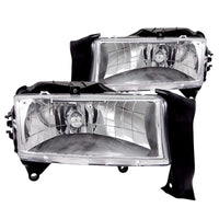 ANZO 1997-2004 Dodge Dakota Crystal Headlights Chrome - Burkken Auto Parts