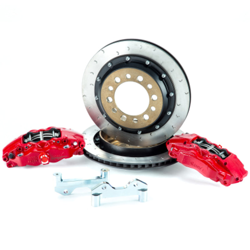 Alcon 2007+ Jeep JK w/ 5x5.5in Hub 355x22mm Rotor 4-Piston Calipers Rear Brake Upgrade Kit - Red - Burkken Auto Parts