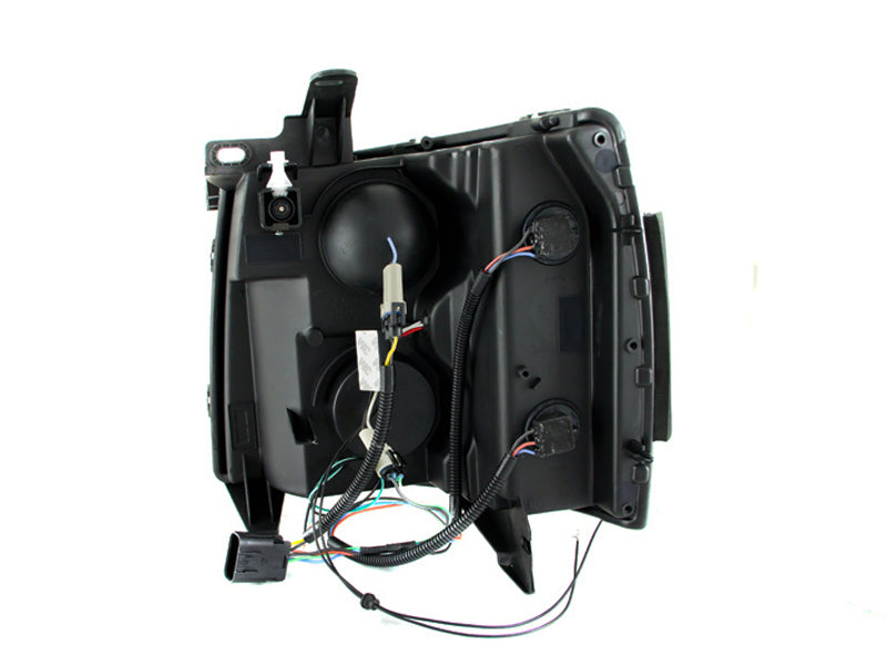 ANZO 2007-2013 Chevrolet Silverado 1500 Projector Headlights w/ Halo Black - Burkken Auto Parts