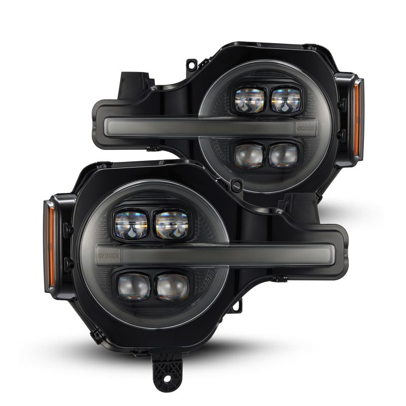AlphaRex 21-23 Ford Bronco NOVA LED Proj Headlights Alpha-Black w/Activ Light/Seq Signal/DRL - Burkken Auto Parts