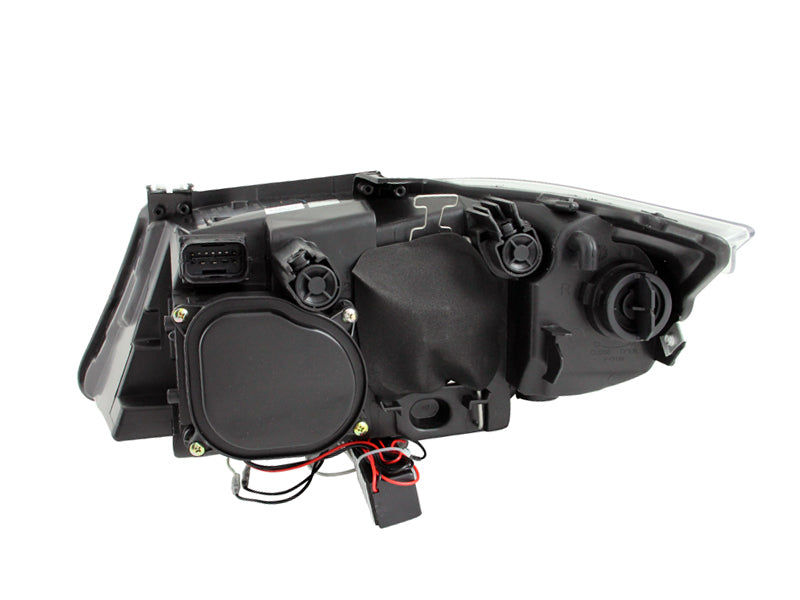 ANZO 2006-2008 BMW 3 Series E90-E91 Projector Headlights w/ Halo w/ LED Bar Black (CCFL) - Burkken Auto Parts