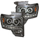 ANZO 2009-2014 Ford F-150 Projector Headlights w/ Halo Black (CCFL) G2 - Burkken Auto Parts