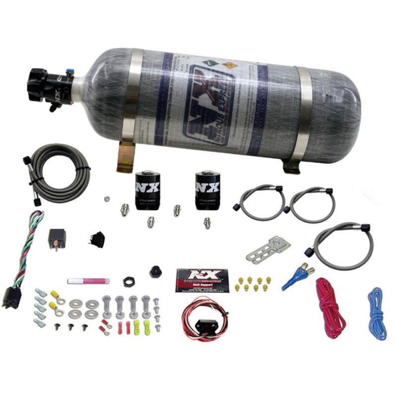 Nitrous Express Universal Fly By Wire Single Nozzle Nitrous Kit w/12lb Composite (Incl TPS Switch) - Burkken Auto Parts