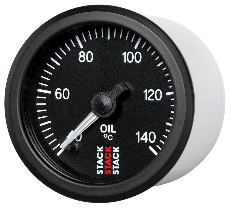 Autometer Stack 52mm 40-140 Deg C 1/8in NPTF Male Pro Stepper Motor Oil Temp Gauge - Black - Burkken Auto Parts