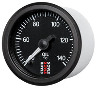 Autometer Stack 52mm 40-140 Deg C 1/8in NPTF Male Pro Stepper Motor Oil Temp Gauge - Black - Burkken Auto Parts