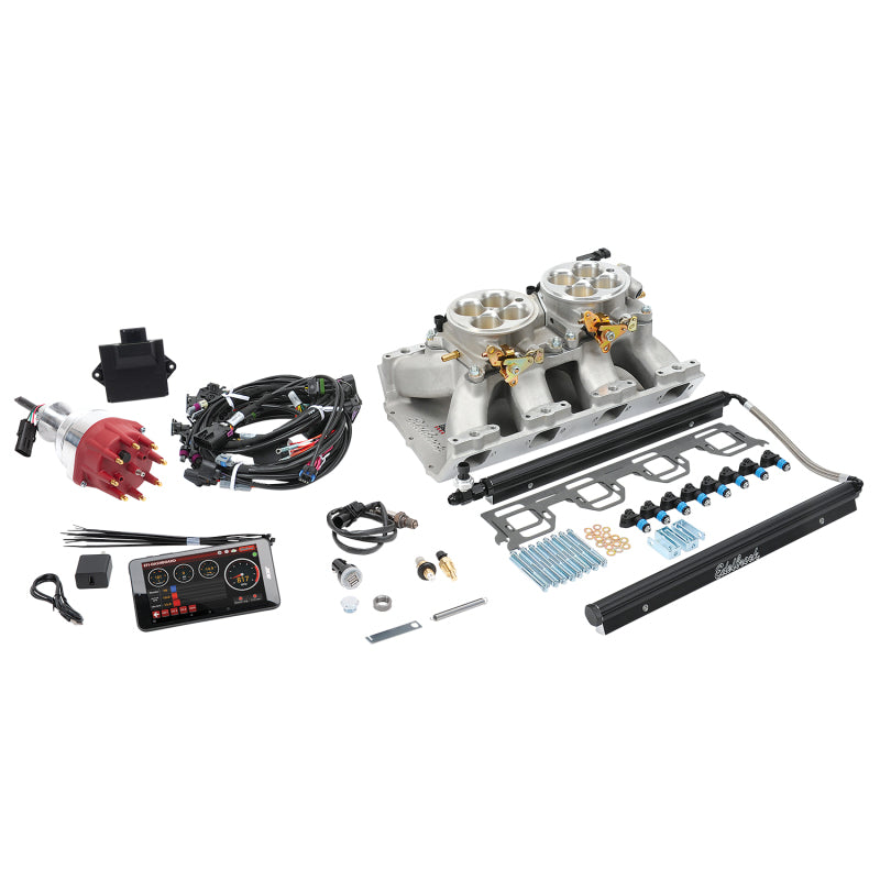 Edelbrock Pro Flo 4 EFI System Seq Port Chrysler Gen II Hemi 426-572 950 Max HP 60lb/hr Satin Finish - Burkken Auto Parts