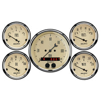 AutoMeter 3-3/8in & 2-1/16in GPS Speedometer Antique Beige Gauge Kit - 5 Pc - Burkken Auto Parts