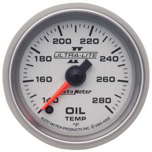 Autometer Ultra-Lite II 52mm 140-280 Deg F Full Sweep Electric Oil Temperature Gauge - Burkken Auto Parts