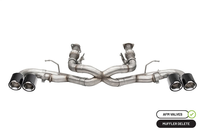 Corsa 20-25 Chevrolet Corvette C8 RWD 3in Xtreme Cat-Back Exhaust w/4.5in Carbon Fiber Polished Tips - Burkken Auto Parts