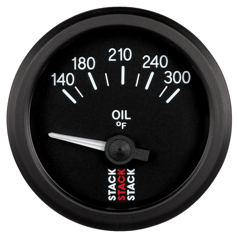 Autometer Stack 52mm 140-300 Deg F 1/8in NPTF Electric Oil Temp Gauge - Black - Burkken Auto Parts