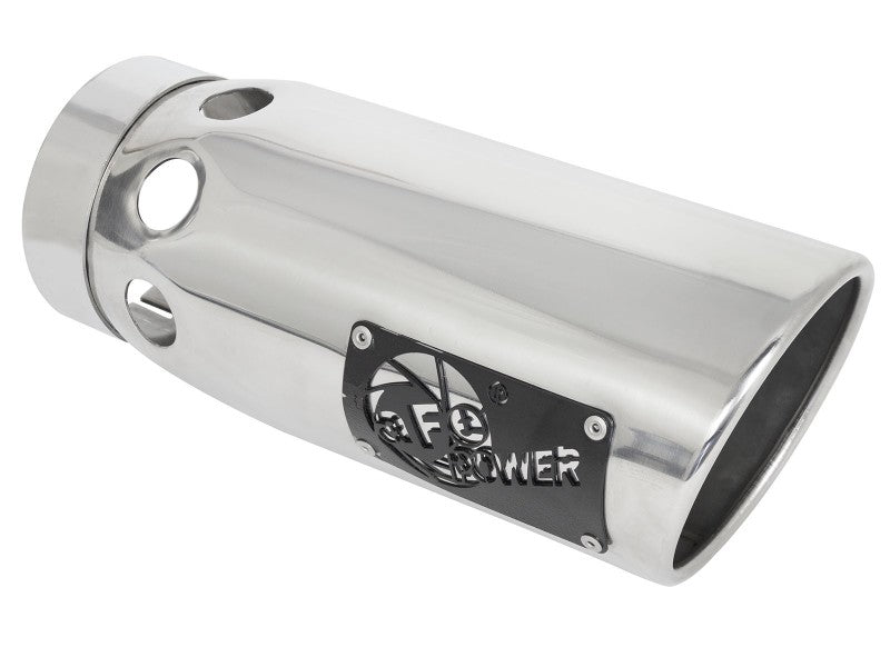 aFe Large Bore-HD 5 IN 409 SS DPF-Back Exhaust System w/Polished Tip 20-23 GM Truck V8-6.6L - Burkken Auto Parts