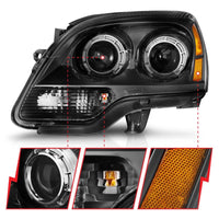 ANZO 2007-2012 GMC Acadia Projector Headlights Black Housing - Burkken Auto Parts
