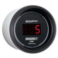Autometer Black 52mm 30 In Hg.-Vac./30 PSI Digital Vacuum/Boost Gauge - Burkken Auto Parts