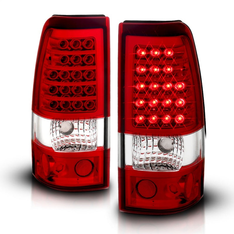 ANZO 2003-2006 Chevrolet Silverado 1500 LED Taillights Red/Clear - Burkken Auto Parts