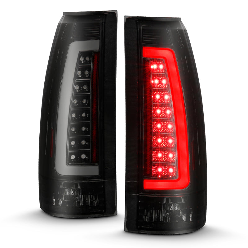 ANZO 1999-2000 Cadillac Escalade LED Taillights Black Housing Smoke Lens Pair - Burkken Auto Parts