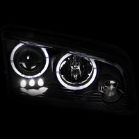 ANZO 2006-2010 Dodge Charger Projector Headlights w/ Halo Black - Burkken Auto Parts