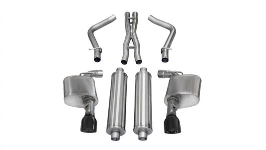 Corsa 2012-2014 Dodge Charger SRT-8 6.4L V8 Black Xtreme Cat-Back Exhaust - Burkken Auto Parts