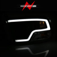 ANZO 09-18 Dodge Ram 1500 Plank Style Projector Headlights Black w/ Halo - Burkken Auto Parts
