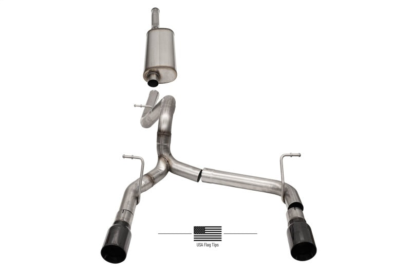 Corsa 2018-2025 Jeep Wrangler JLU 3.6L 2.75in Sport Cat-Back Exhaust w/ Black Tips - Burkken Auto Parts