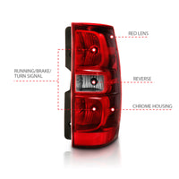 ANZO 2007-2014 Chevy Tahoe Taillight Red/Clear Lens (OE Replacement) - Burkken Auto Parts