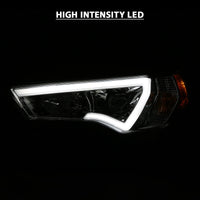 ANZO 14-18 Toyota 4 Runner Plank Style Projector Headlights Chrome w/ Amber - Burkken Auto Parts