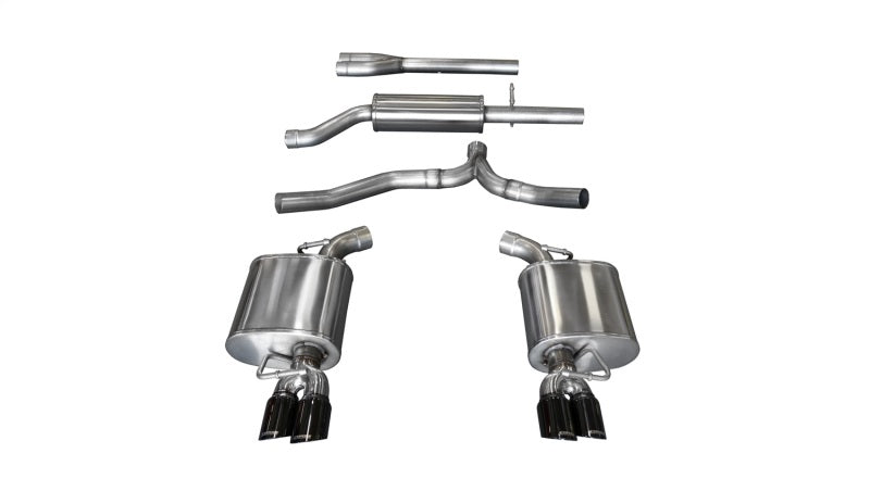Corsa 11-14 Dodge Charger SXT 2.5in Sport Cat-Back Dual Rear Exit w/ Twin 3.0in Black Tips - Burkken Auto Parts
