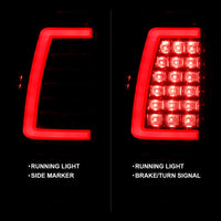 ANZO 1999-2002 Chevy Silverado 1500 LED Taillights Plank Style Chrome With Red/Clear Lens - Burkken Auto Parts