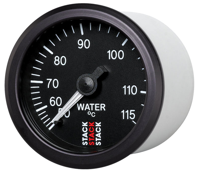 Autometer Stack Instruments 52mm 50-115 Celsius 3/8 BSPT (M) Mechanical Water Temp Gauge - Black - Burkken Auto Parts