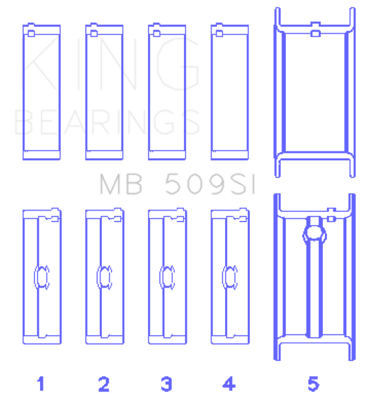 King Engine Bearings Chevrolet 400 Crankshaft Main Bearing Set (Set of 5)