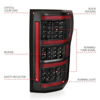 ANZO 18-19 Ford F-150 LED Taillights Black - Burkken Auto Parts
