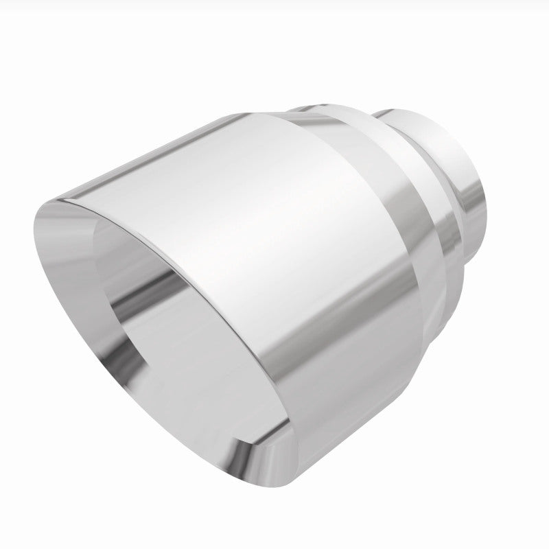 MagnaFlow Tip Stainless Double Wall Round Single Outlet Polished 4.5in DIA 2.5in Inlet 5.75in Length - Burkken Auto Parts