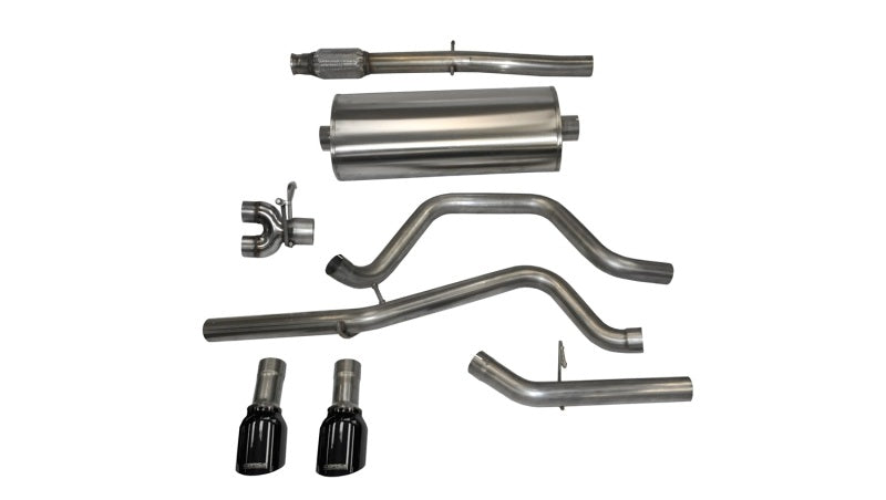 Corsa 2014-2019 C Sierra/Chevy Silv 1500 Crew Cab/Short Bed 5.3L V8 Black Sport Dual Rear CB Exhaust - Burkken Auto Parts