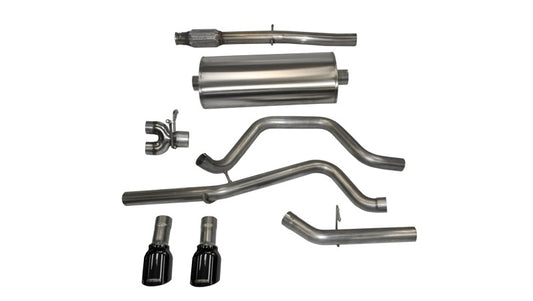 Corsa 2014-2019 C Sierra/Chevy Silv 1500 Crew Cab/Short Bed 5.3L V8 Black Sport Dual Rear CB Exhaust - Burkken Auto Parts