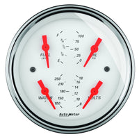 Autometer Arctic White 5in Quad GA, Fuel Level, 0-90 OHM - Burkken Auto Parts