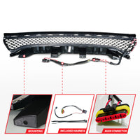 ANZO 15-23 Dodge Charger Black LED Grille w/ Initiation & Running Light/DRL Bar - Burkken Auto Parts