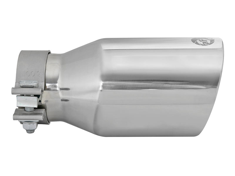 aFe MACH Force-Xp Univ 304 SS Double-Wall Clamp-On Exhaust Tip - Polished - 3in Inlet - 4.5in Outlet - Burkken Auto Parts