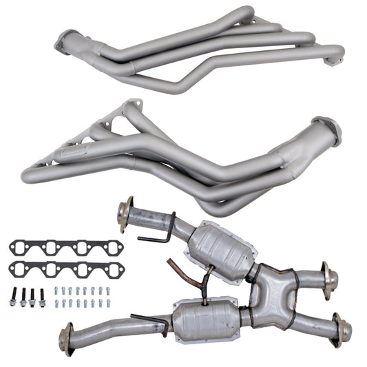 BBK 79-93 Ford Mustang 5.0L 1-5/8 Long Tube Headers w/High Flow Catted X-Pipe (Ti Ceramic) - Burkken Auto Parts