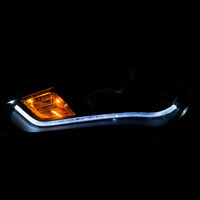 ANZO 2013-2015 Hyundai Genesis Projector Headlights w/ Plank Style Design Black (HID Compatible) - Burkken Auto Parts