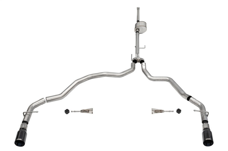 Corsa 2021-2025 Ford F-150 SuperCrew/6.5in Bed 5.0L V8 Xtreme Cat-Back Dual Rear Exit-Black PVD - Burkken Auto Parts