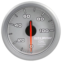 Autometer Airdrive 2-1/6in Oil Pressure Gauge 0-100 PSI - Silver - Burkken Auto Parts